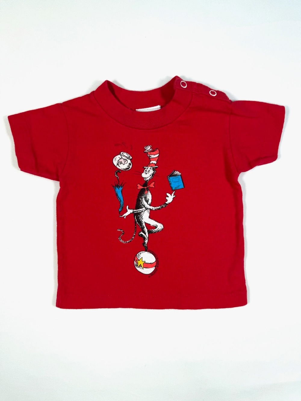 VINTAGE‎ UNIVERSAL STUDIOS Kids 6M 1998-2002 Dr Seuss Cat In The Hat Graphic Tee